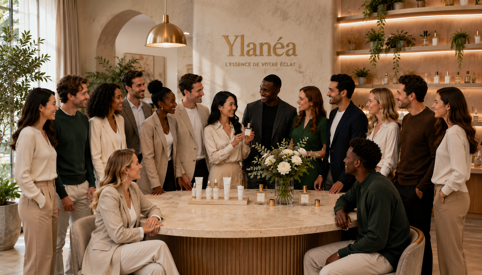 A propos Événement de présentation ylanéa élégant. Événement de lancement des produits cosmétiques Ylanéa avec 14 participants