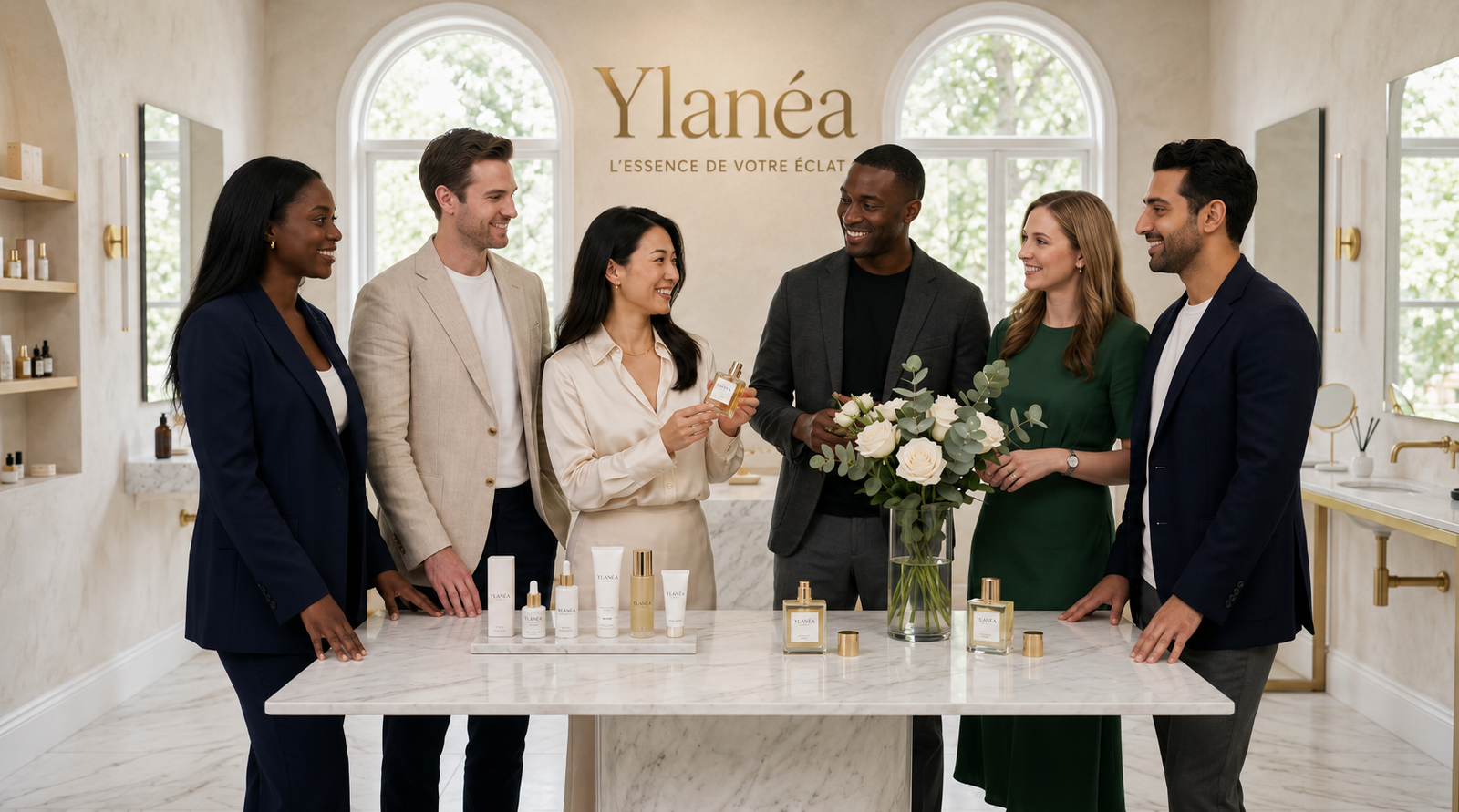A propos Équipe et ambassadeurs Ylanéa lors d'un événement cosmétique exclusif